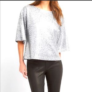 🆕 GAP Silver Sequin Top 💎💗